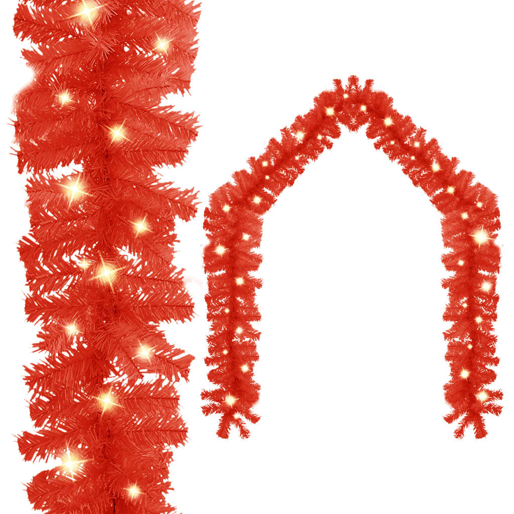 Vidaxl Rot Weihnachtsgirlande Mit Led 5 M