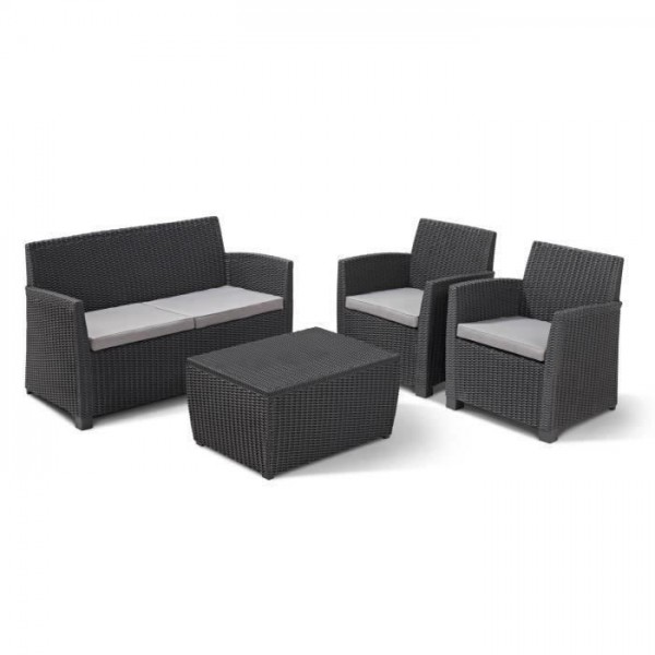 Allibert – Salon De Jardin En Résine Tressée – 4 Places – Banquette 2