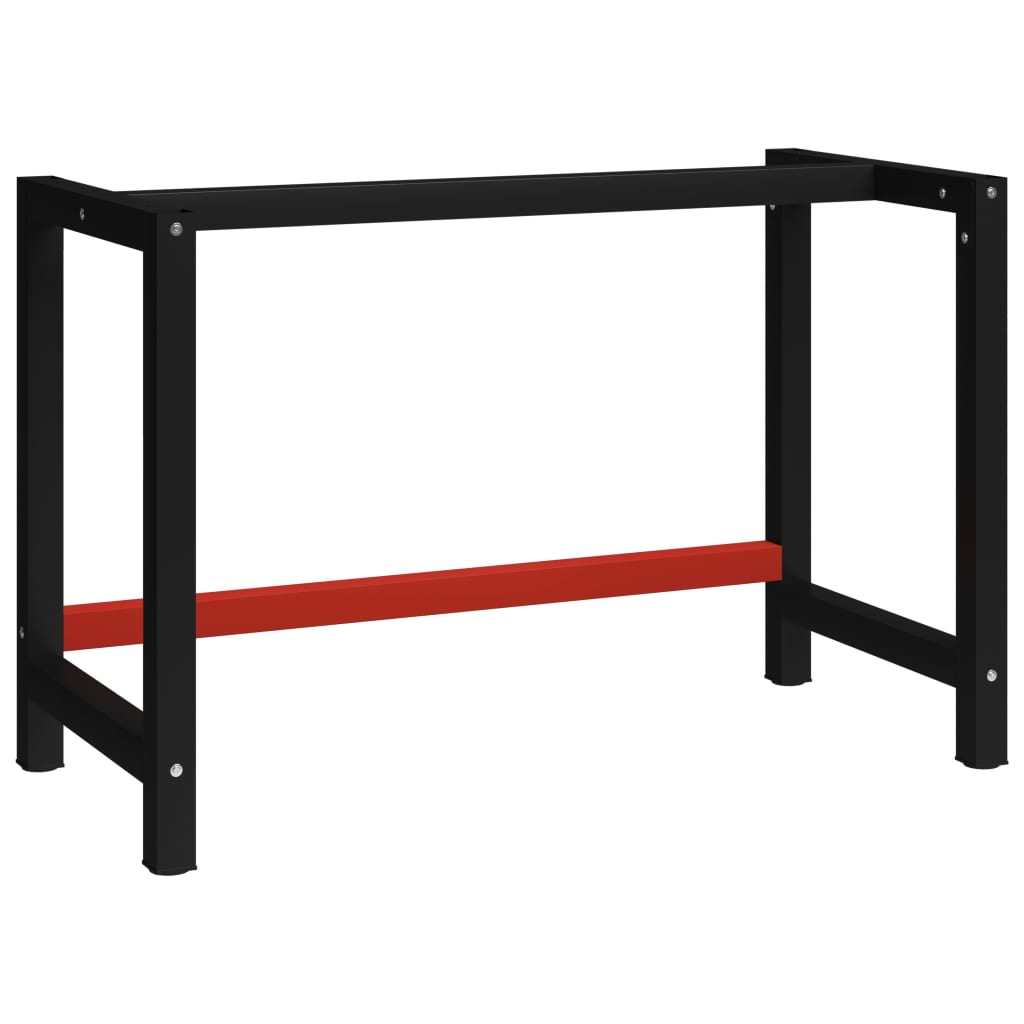 Vidaxl Rot Werkbankgestell Metall 120X57x79 Cm Schwarz Und