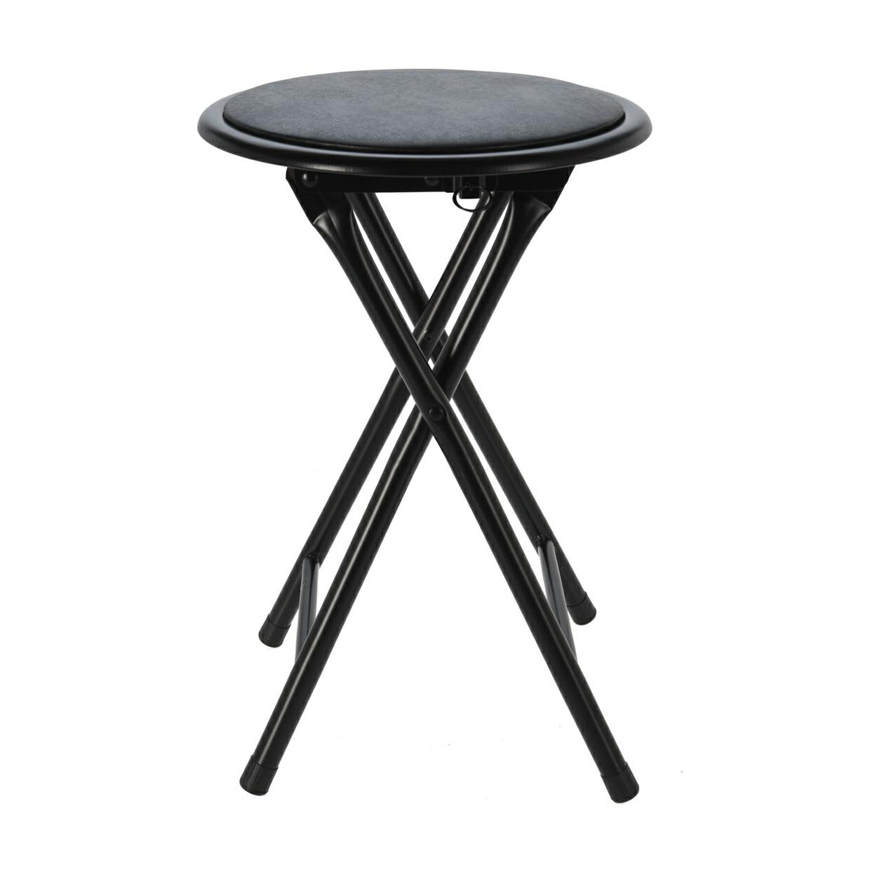 Fplus Klappbarer Metallhocker, Schwarz, 45 Cm