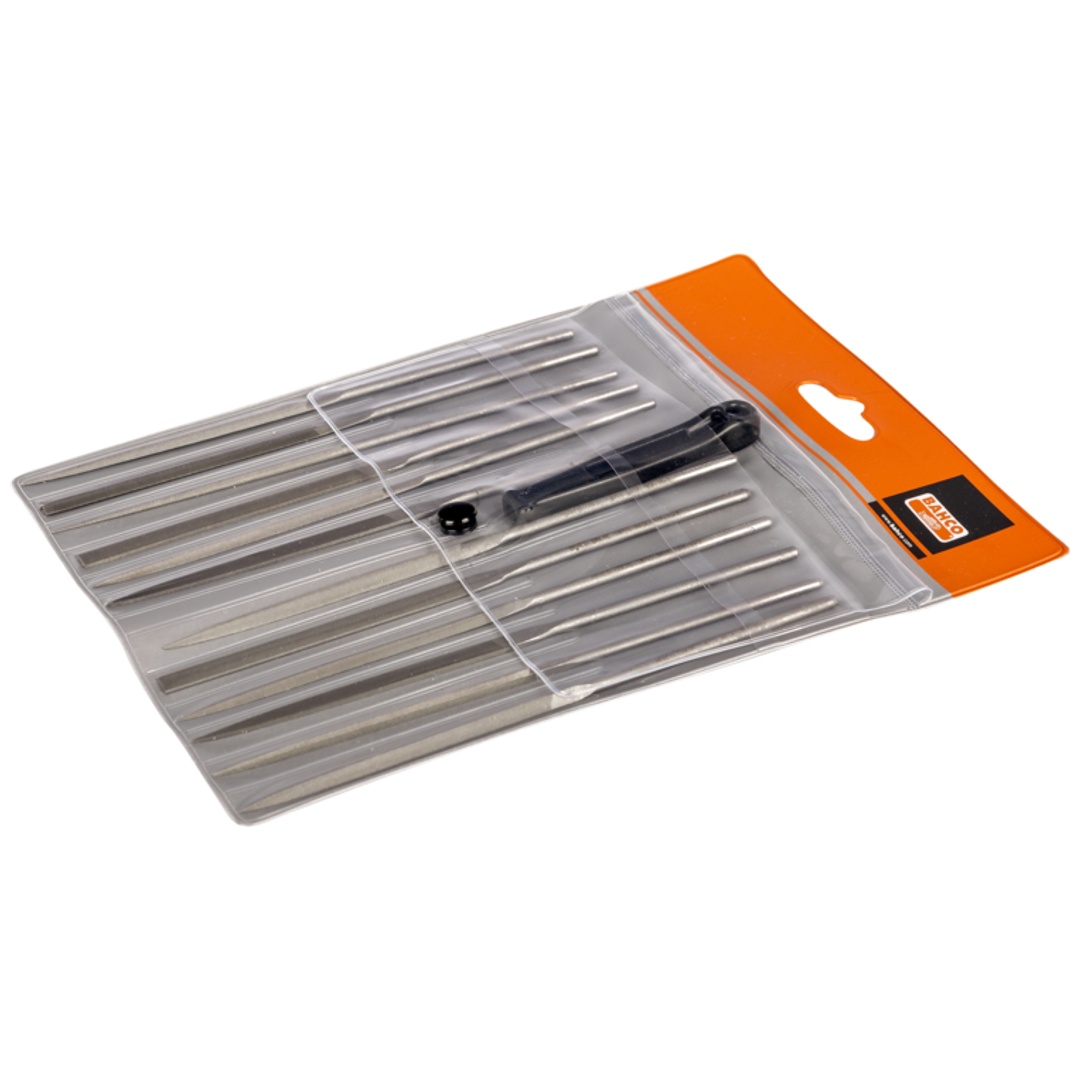 Bahco Nadelfeilensatz, Halbschlicht, Ohne Heft 160 Mm - 12-Tlg., Hieb 1