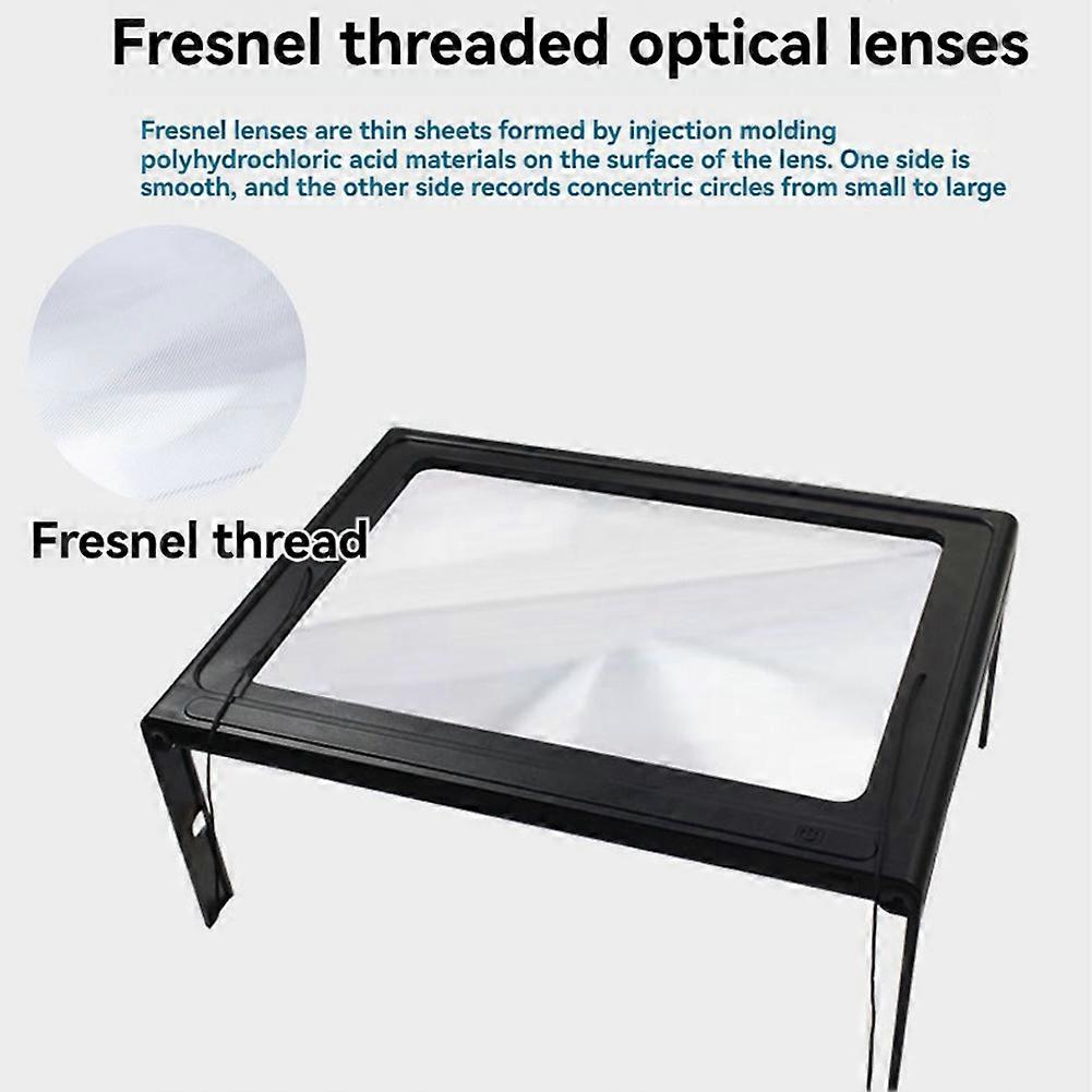 Loupe de bureau pliable pleine page A4 avec lumière LED, 3x, mains libres, pour seniors et malvoyants