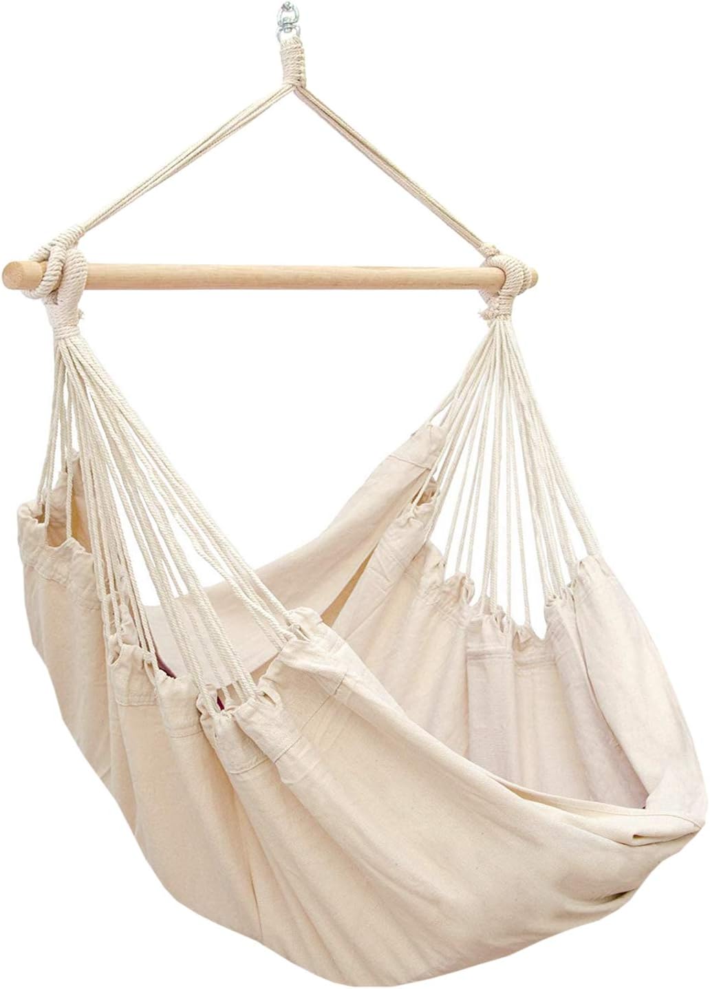Hamac Suspendu Pour S'Asseoir Xxl 185x130cm 100% Coton 150kg Siège Pour