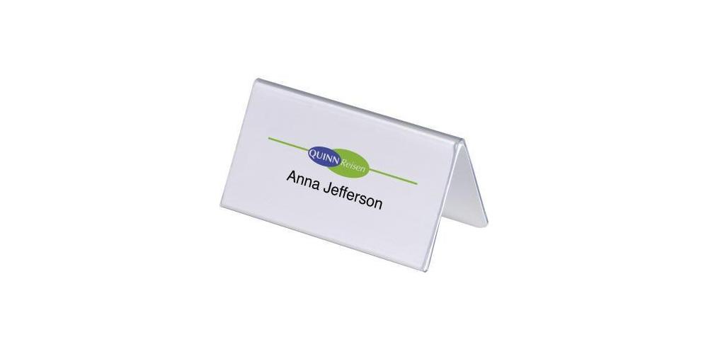 Durable Tischnamensschilder - 55 x 100 mm - Transparent PVC - 25 Stück - Image 5
