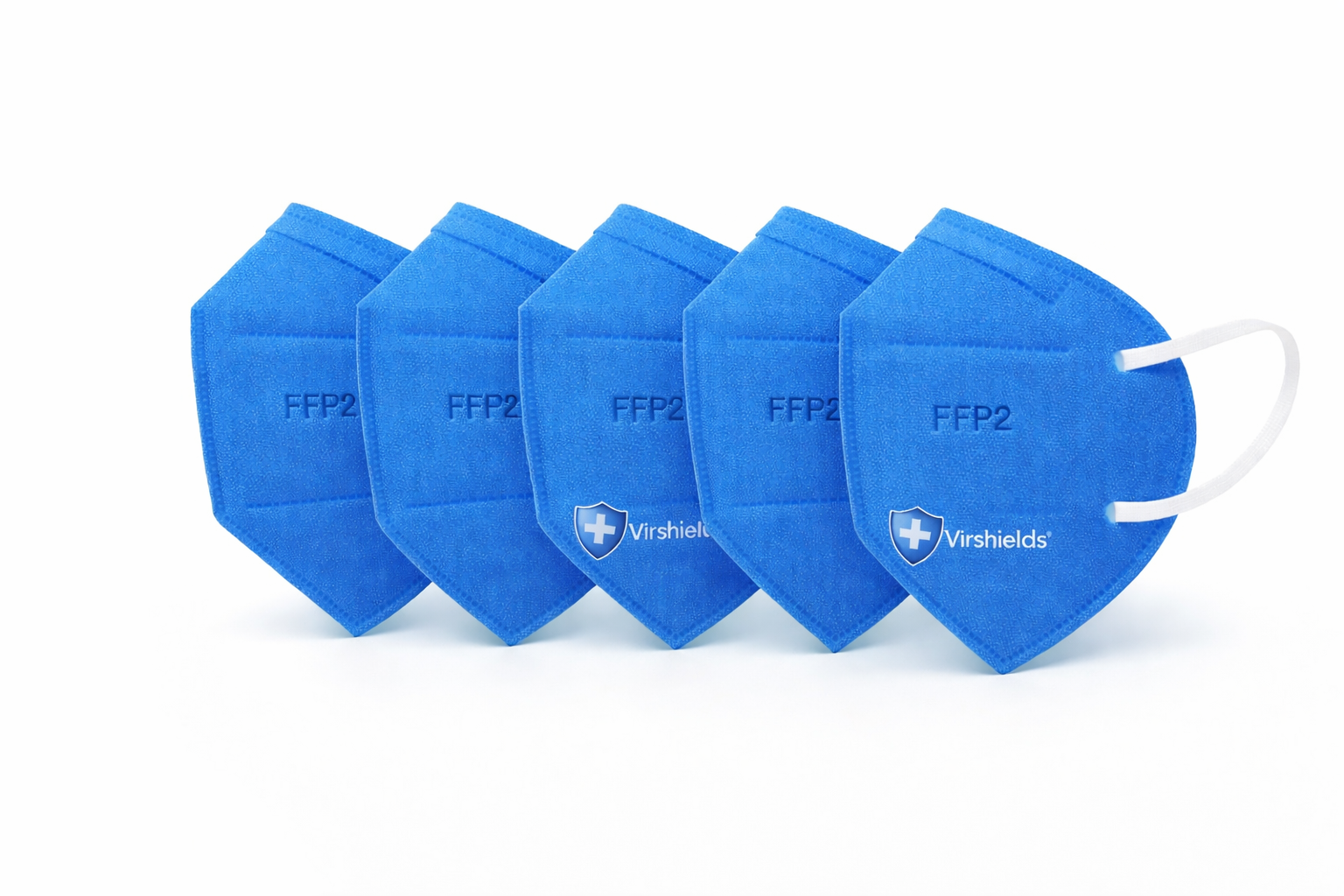Mascherina Protettiva Antivirale Ffp2 A 5 Strati, Blu, Virshields 5 Pezzi