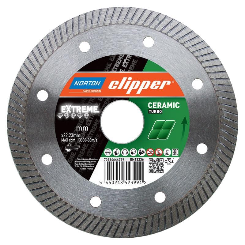 Norton Mehrfarbig Clipper Diamant Sägeblatt Extreme Ceramic Turbo (Vormals Super Gres Xt Evo), Ausführung: 250 X 25,4 Mm