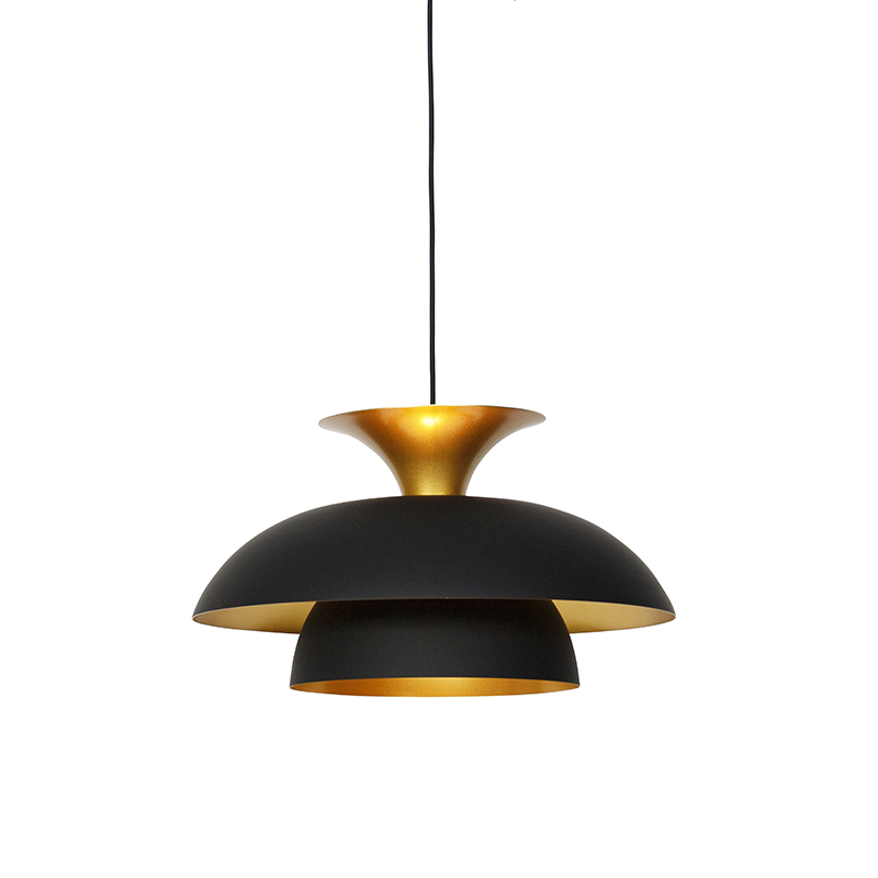 Qazqa Smart Pendant Light Black With Gold Incl. Wifi G95 - Titus