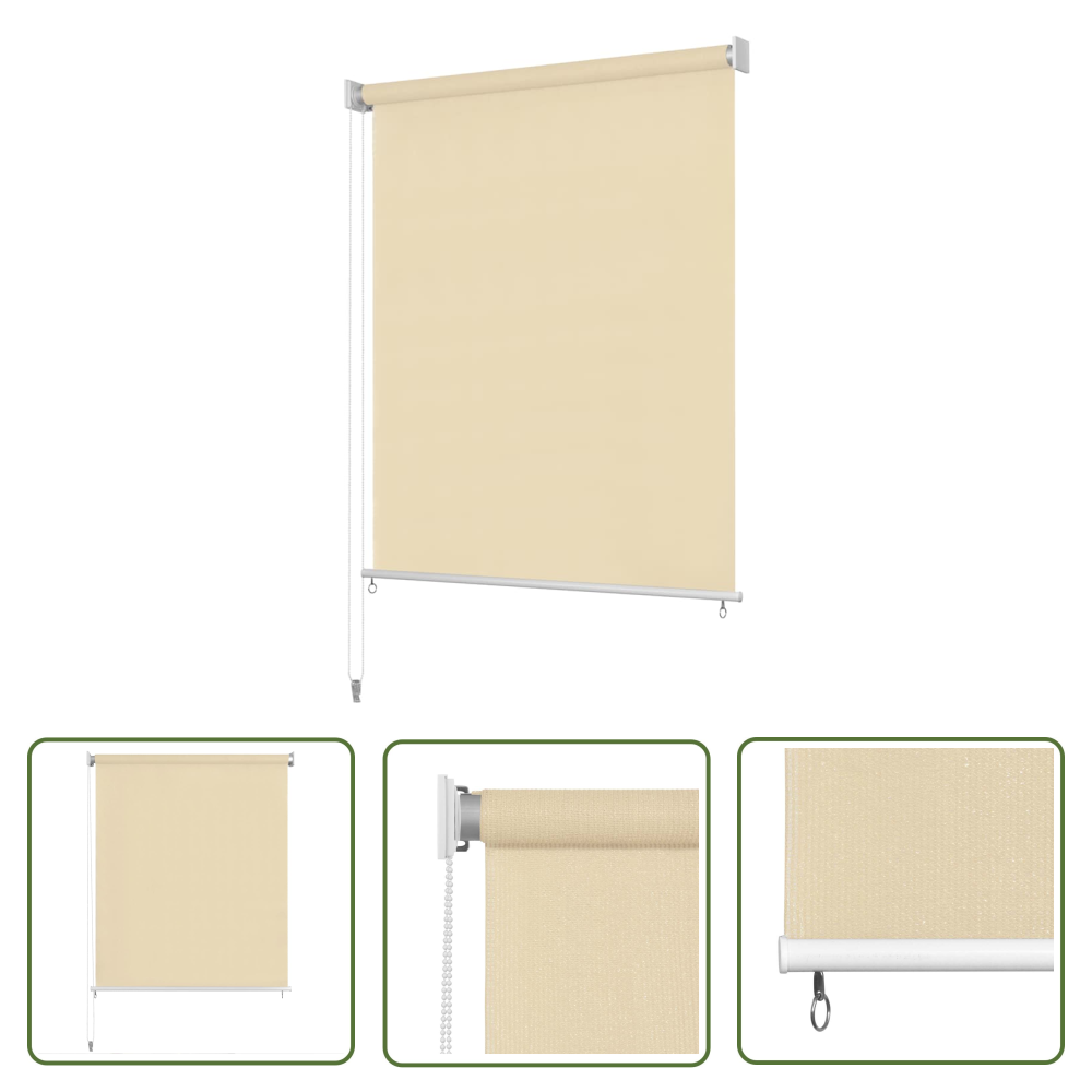 Pergolaabdeckung - Vidaxl Außenrollo 220 X 140 Cm Cremeweiß - Uv-schutz