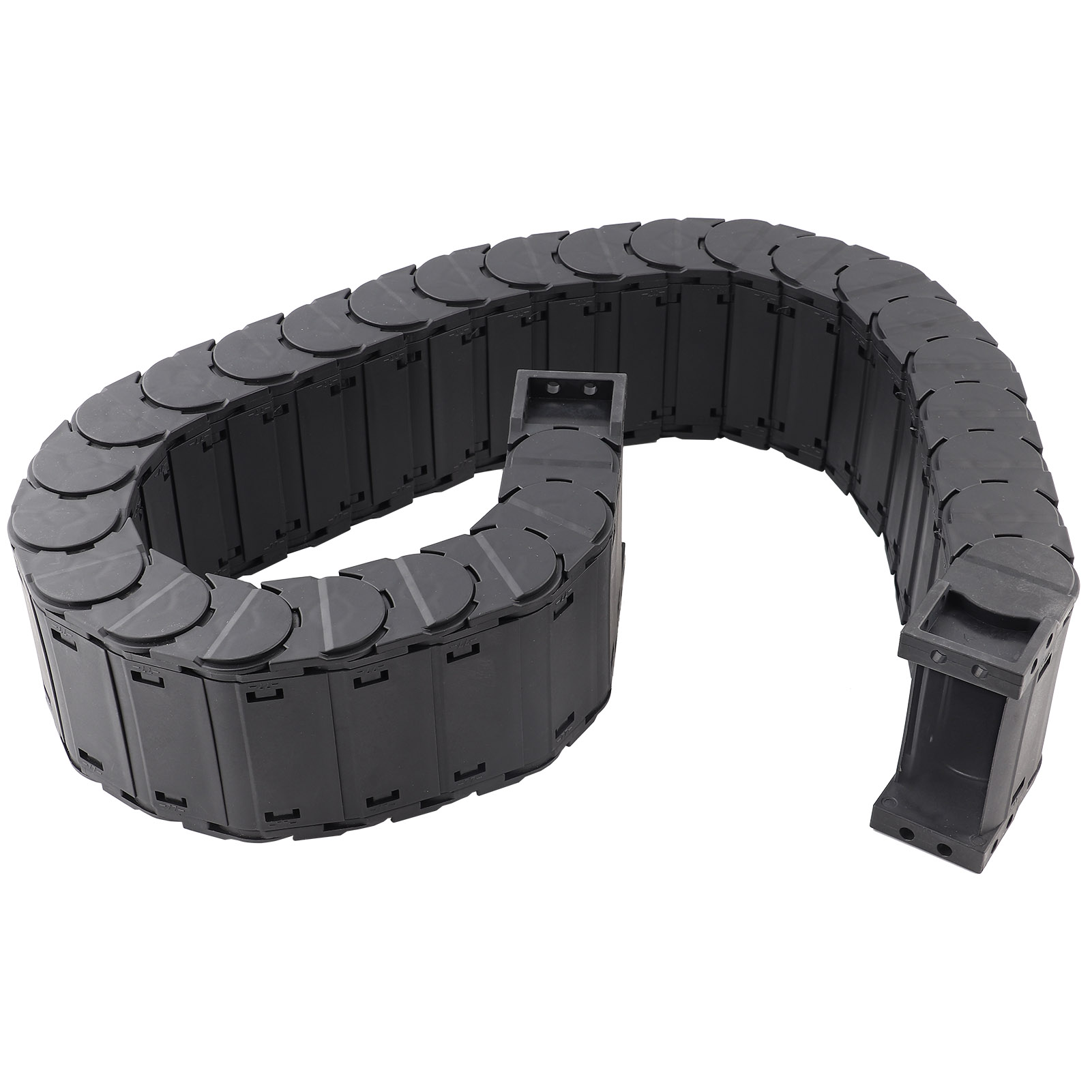 Guide-chaîne pour câbles en nylon 66, 0,7 mètre, D30 x 50, bas bruit, assemblage démontable