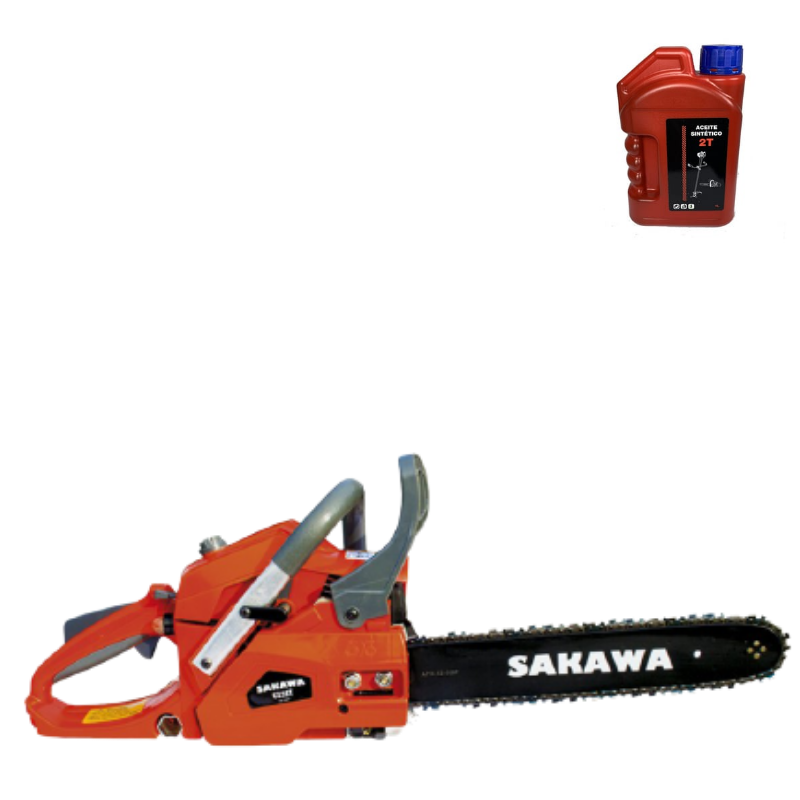 Motosega Scoppio 38cc 16' + Olio 2 Tempi SAKAWA