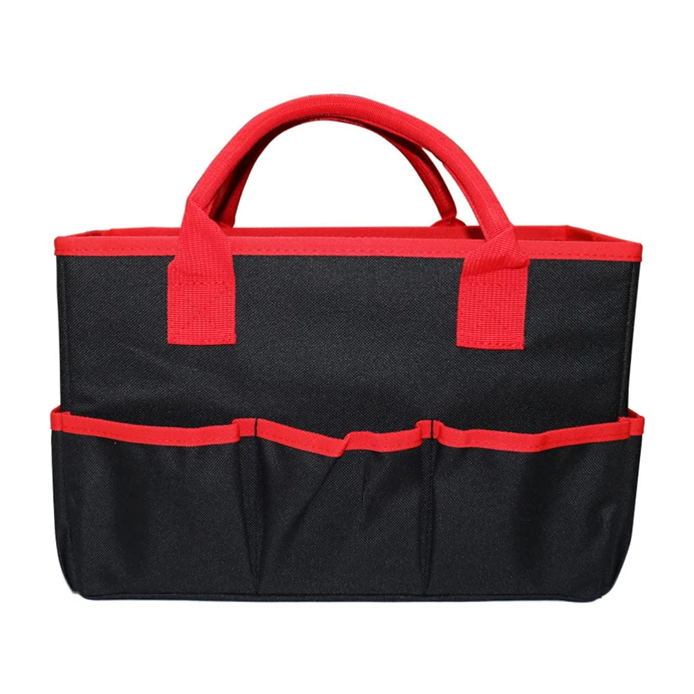 Sac de jardin imperméable avec bandoulière et poches, noir, tissu Oxford