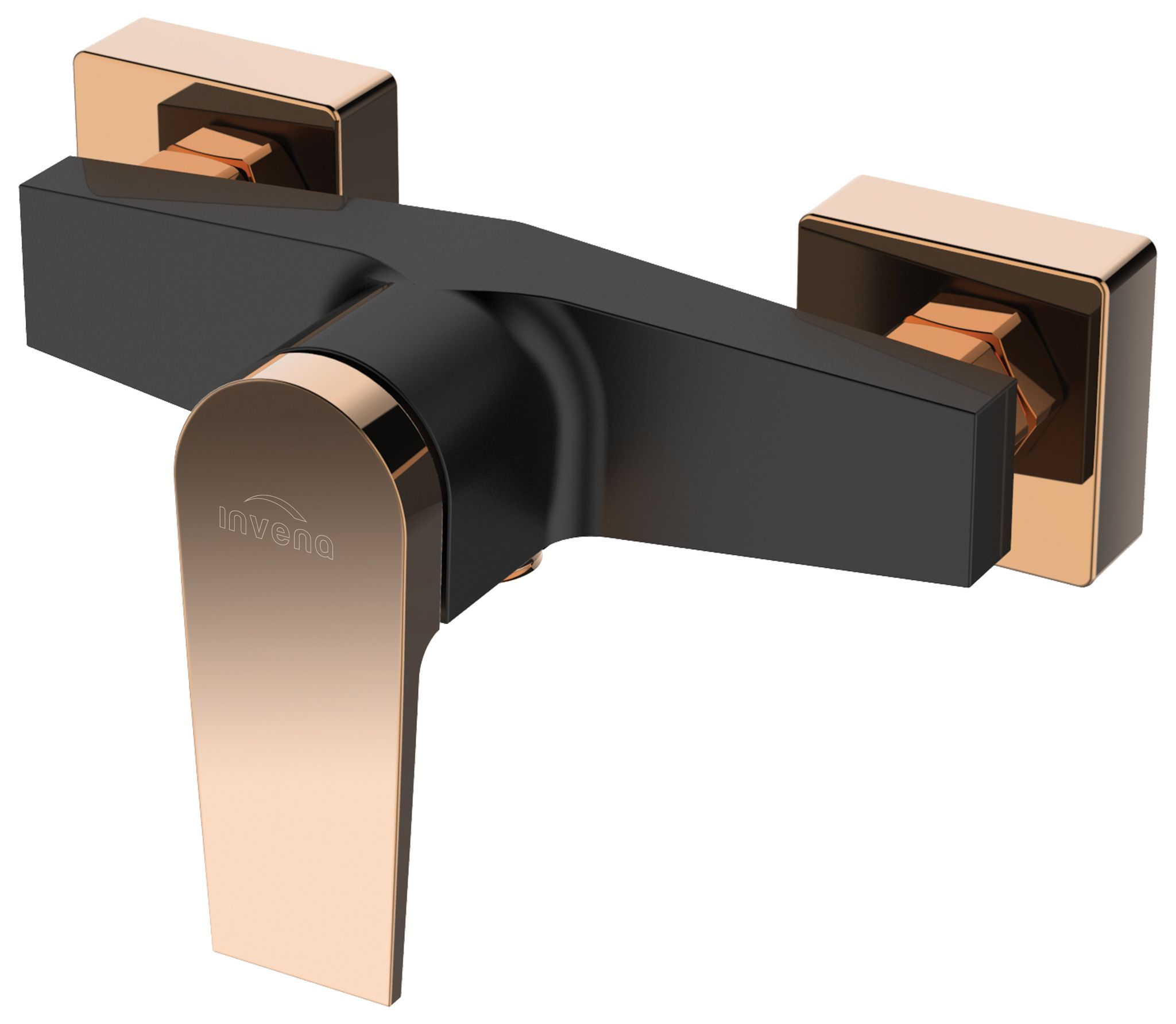 Invena Gold/Schwarz Duschgleitstange + Brausehalter, Shower Mixer Midnight Black - Image 2