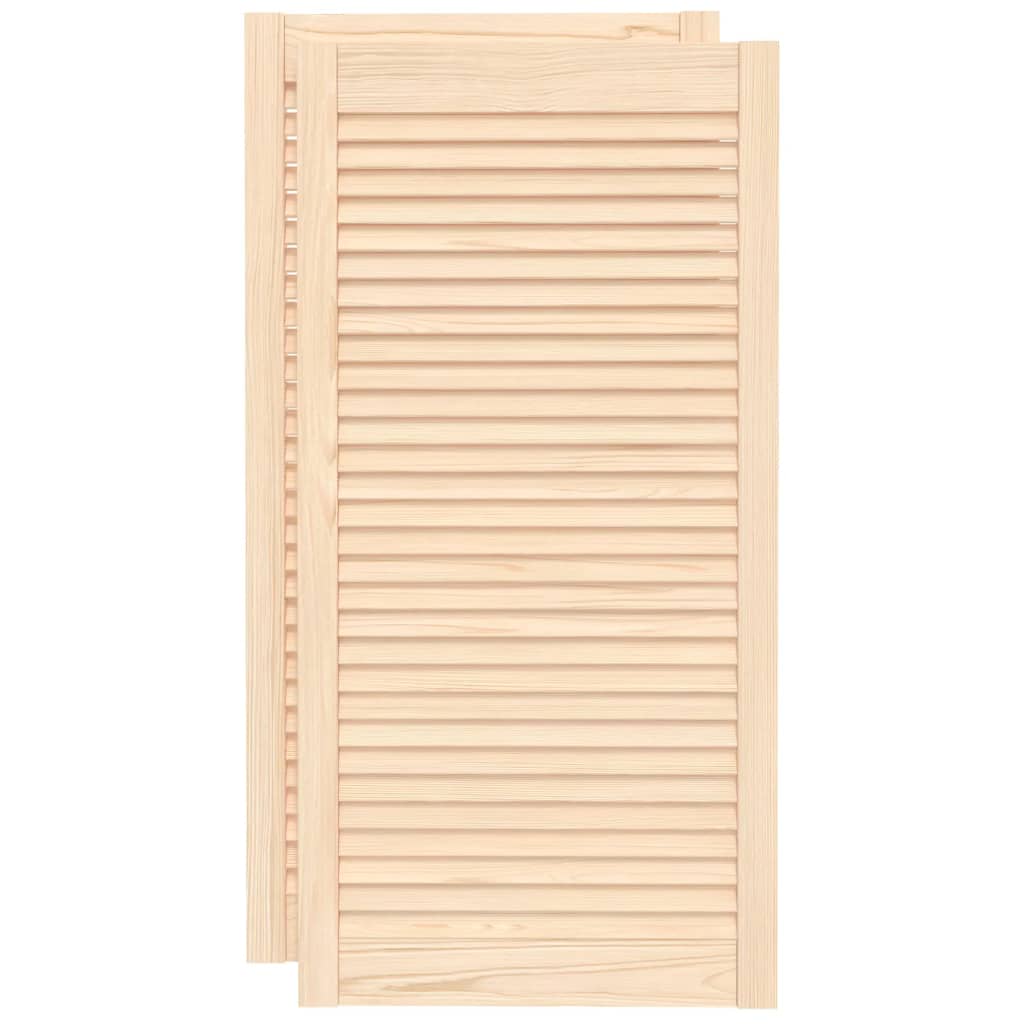Cabinet Doors Louvred Design 2 Pcs 99.3x49.4 Cm Solid Wood Pine Vidaxl