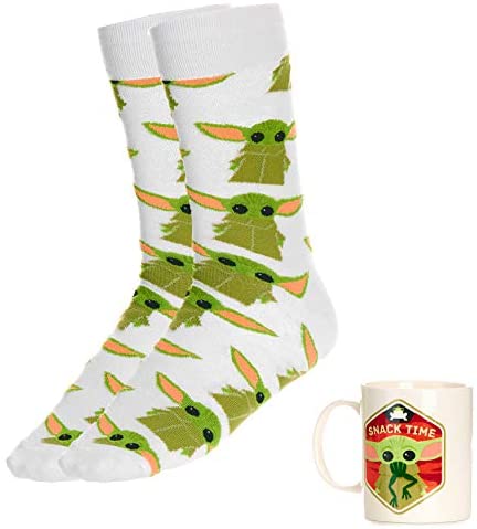 Paladone Grün The Mandalorian Geschenkset Tasse Und Socken Baby Yoda Weiß/, Bedruckt, 100 % Keramik, Fassungsvermögen Ca. 300 Ml. - Bild 3