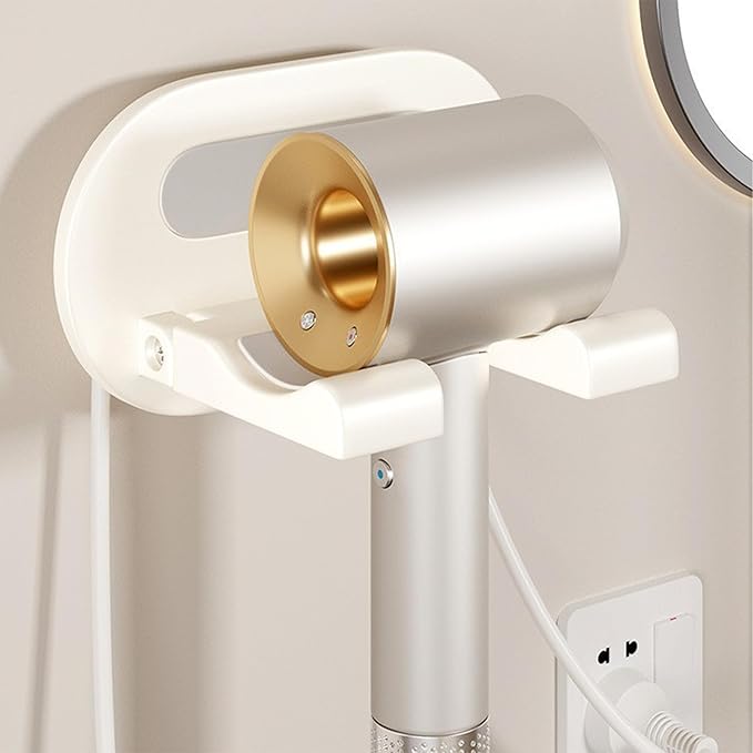 Porta Asciugacapelli In Alluminio Aeronautico, Porta Asciugacapelli Da Parete Senza Fori, Porta Asciugacapelli Adesivi, Porta Asciugacapelli Per Bagno, Wc, Hotel (bianco)