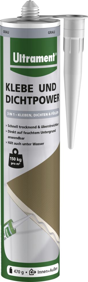 Klebe- Und Dichtpower Grau, 470 G Hartschaumplatten - Ultrament