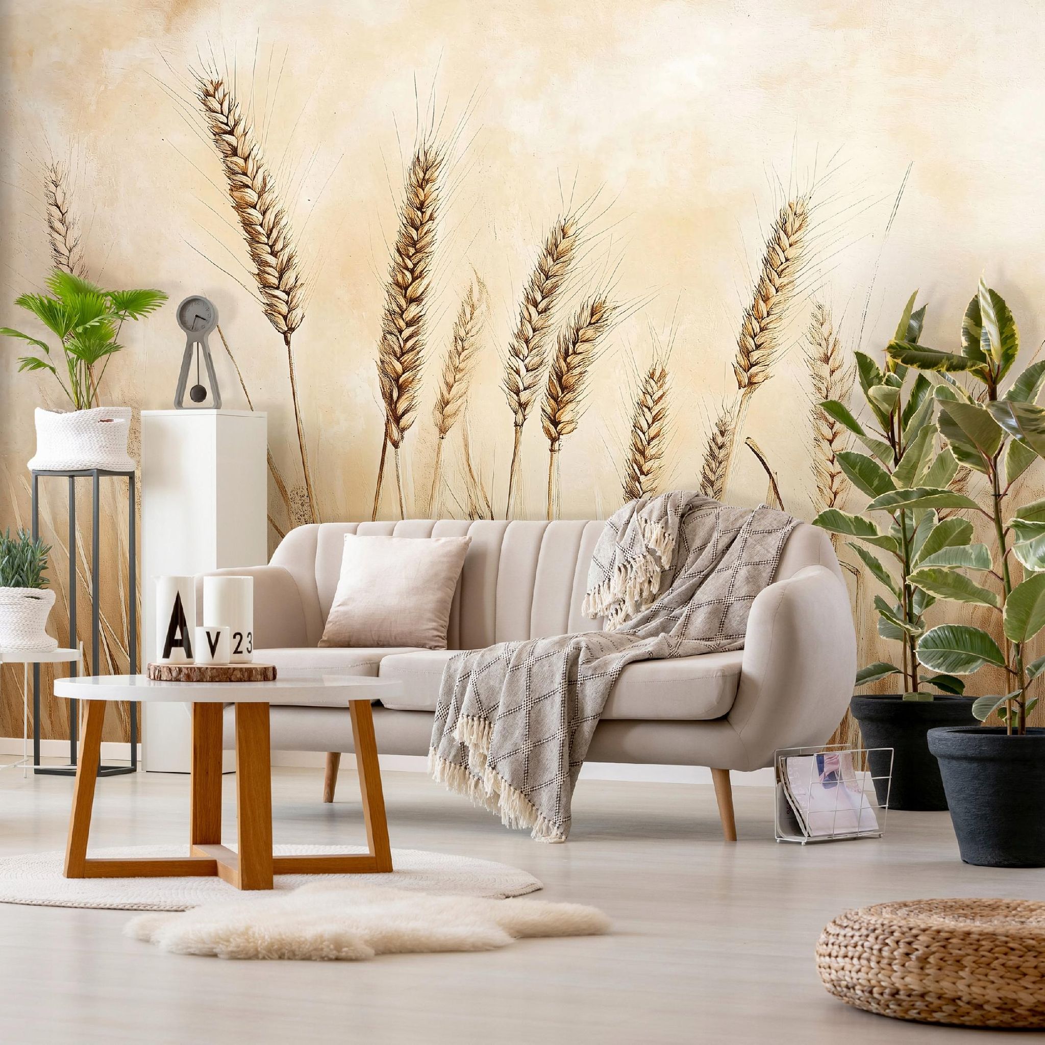 Wallarena Vlies Fototapete Blätter 200x140 Cm, Tapeten, Für Wohn Und Schlafzimmer, Vliestapete Wandtapete Tapete 3d Effekt- Inkl. Kleister - Gras Botanisch
