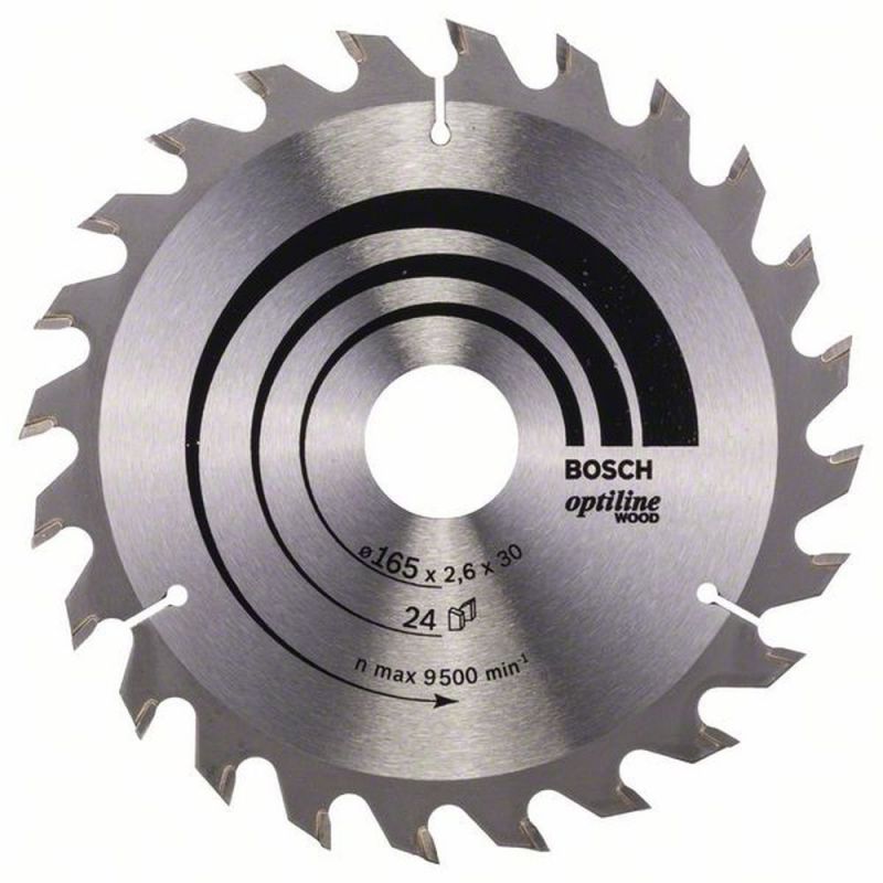 Bosch Kreissägeblatt "Optiline" Wood 165 X 30/20 Z24 2.6/1.6 2 608 640 602 - Image 3