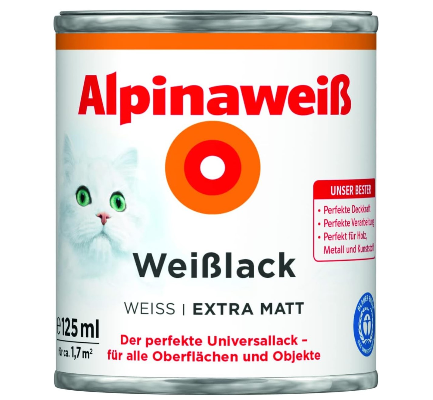 Weißlack, Extramatt, 125ml - Alpina