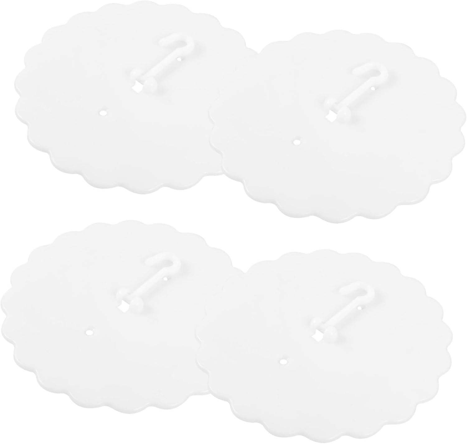 Crochets adhésifs en plastique pour plafond et store, blanc, lot de 4