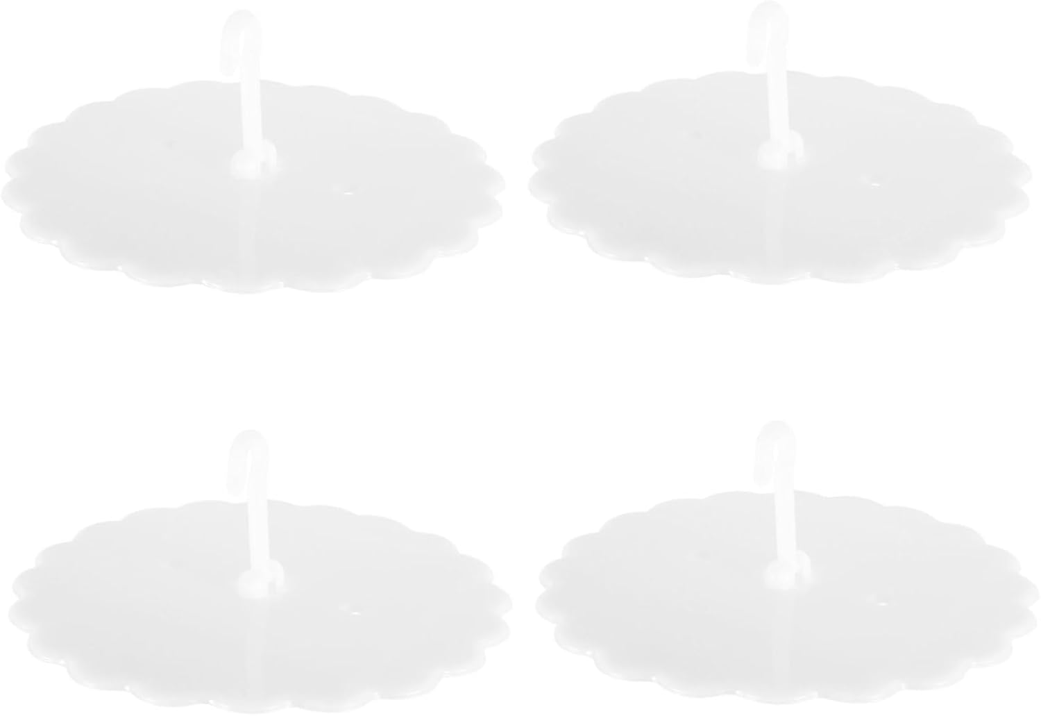 Crochet adhésif pour lit et plafond en plastique blanc, lot de 4