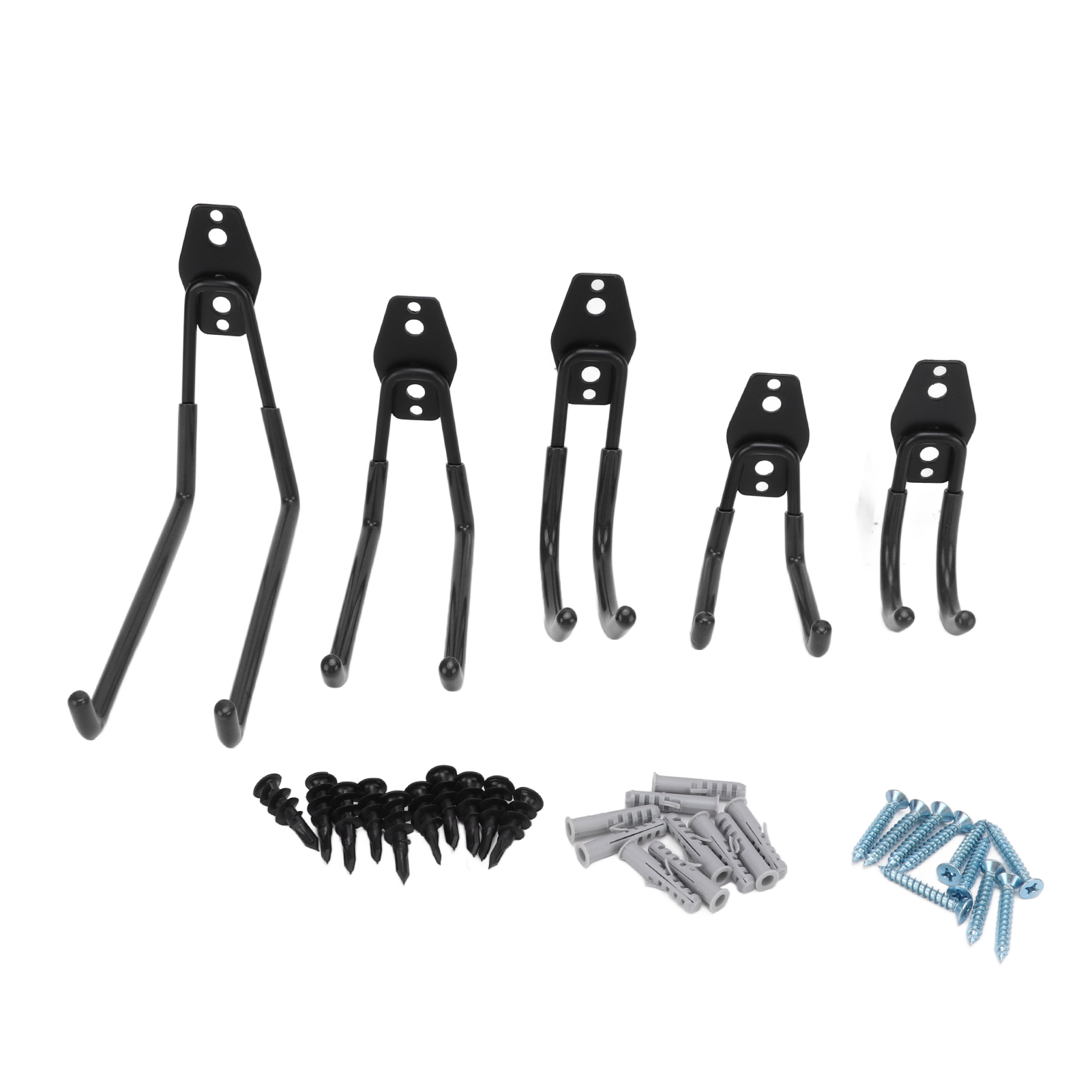 Crochets doubles muraux 40 kg pour garage, support à vélo, échelle et chaise, lot de 5