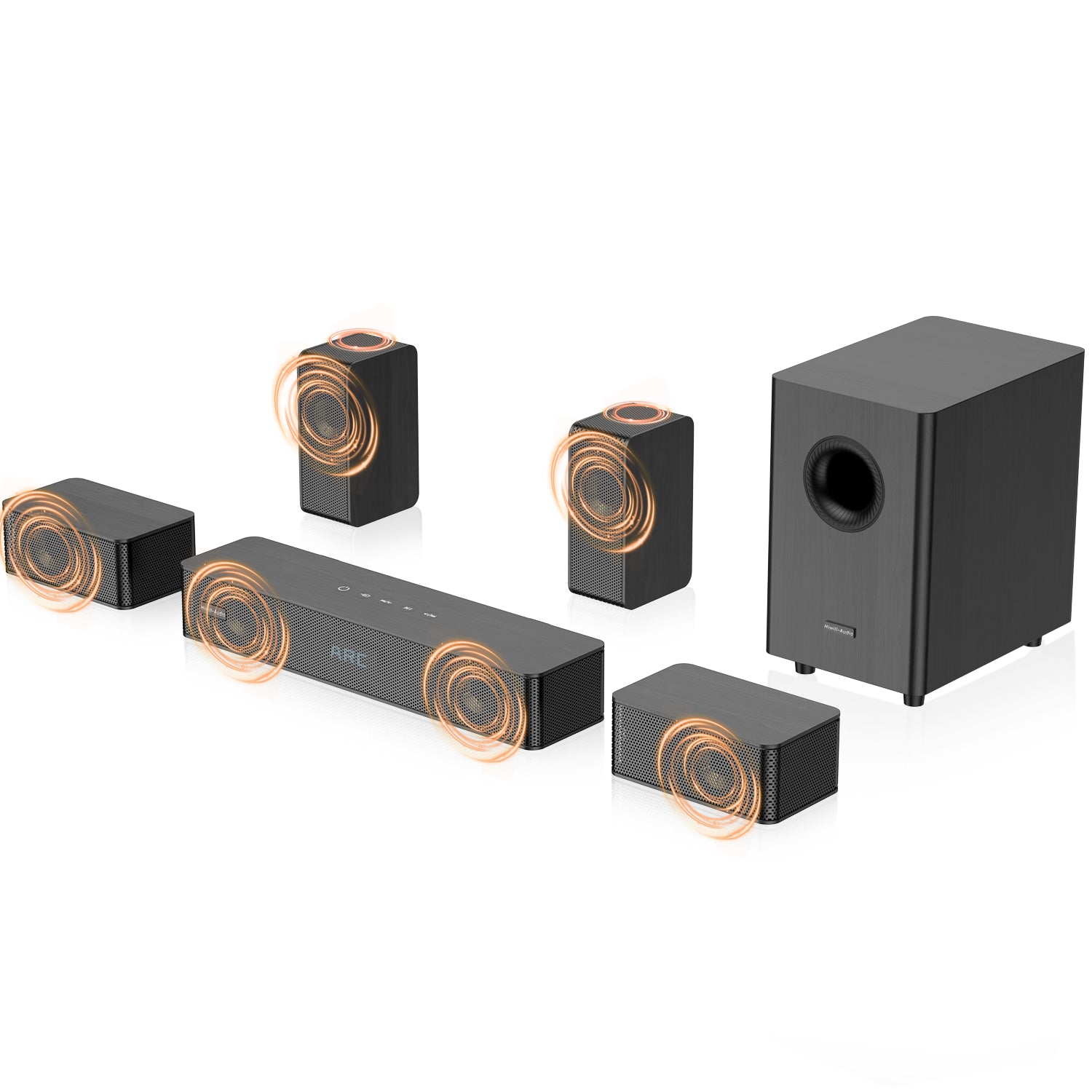 Hiwill Schwarz Soundbar -Audio N512 5.1.2 400W Bluetooth Subwoofer - Bild 2