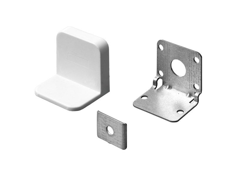 Hettich Schranksicherung mit weißer Abdeckung verzinkt 45 x 35 mm - Image 2