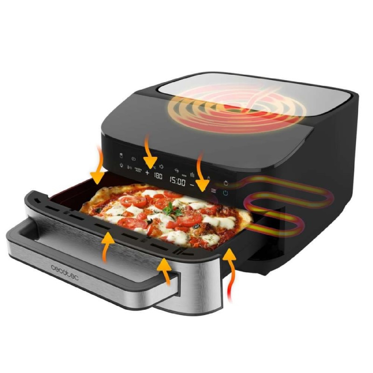 Cecotec Schwarz Horno Elektrisch Pizza&Fry 7000 7L Mit Touchscreen Und Pizzastein - Image 4