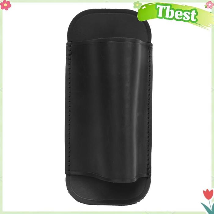 Gaine de couteau de ceinture horizontale en cuir de cheval fou, noire