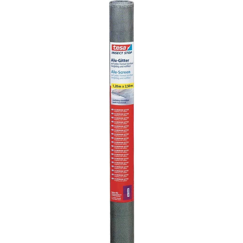 tesa Ersatzrolle für Fliegengitter 'Alu Comfort' grau 120 x 250 cm