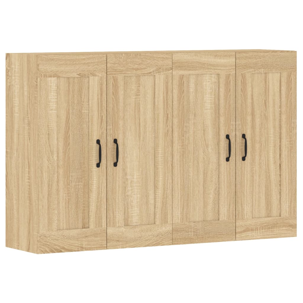 Braun Vidaxl Wall Mounted Cabinets 2 Pcs Sonoma Oak Engineered Wood - Bild 3