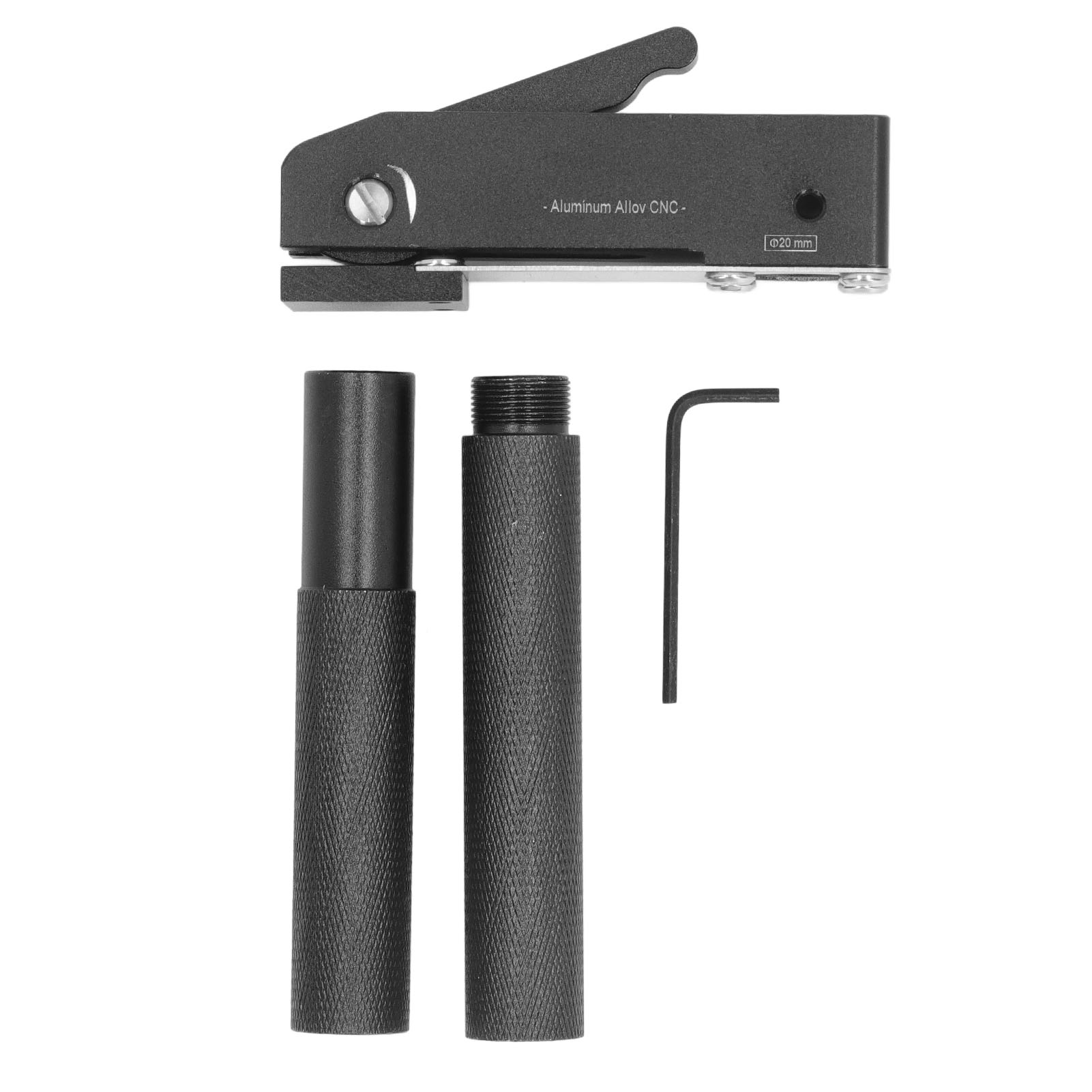 Bride de serrage manuelle rapide 20 mm, aluminium et acier inoxydable, 3 niveaux réglables pour établi de menuiserie