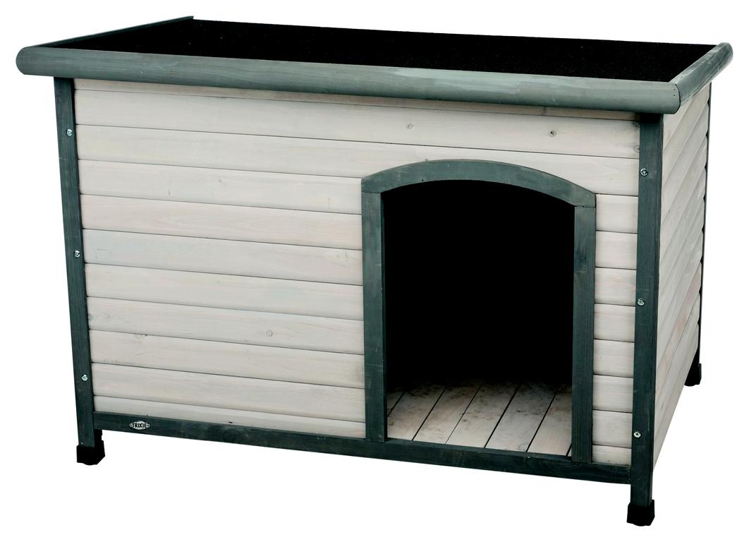 Chadog Natura Hundehütte Classic Mit Flachdach L:116 82 79Cm Grau 4047974395639