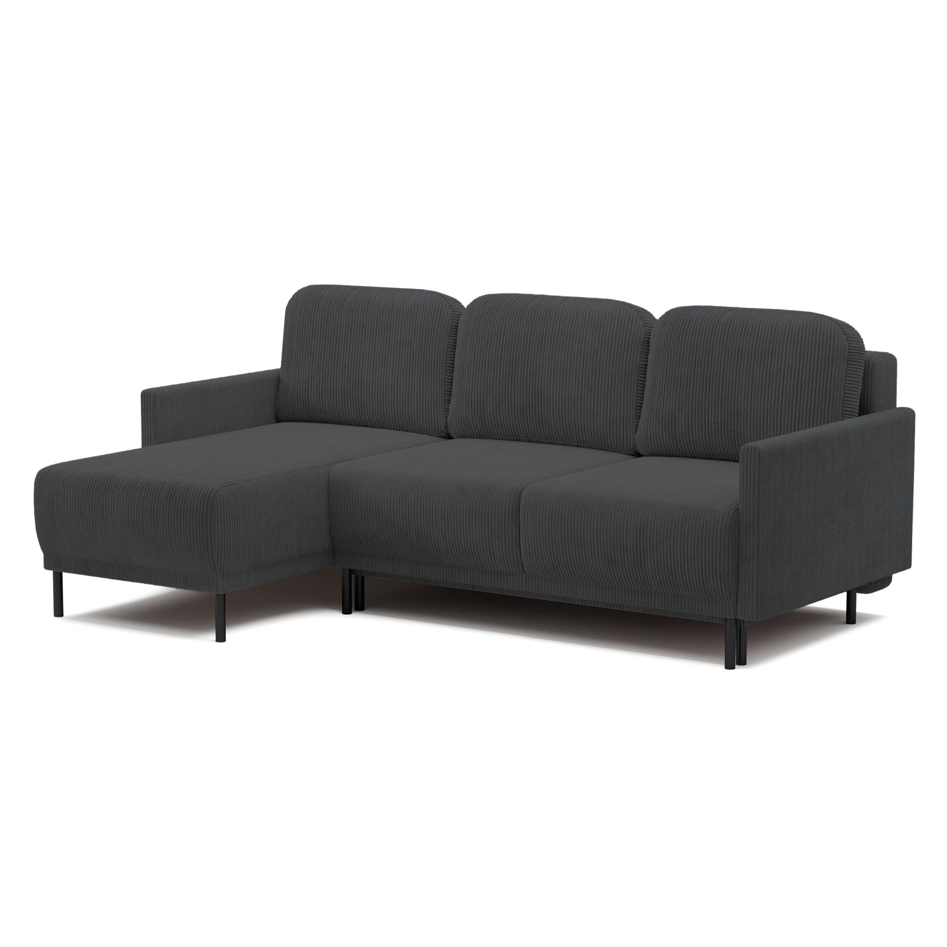 Selsey Hamiel – Ecksofa Mit Schlaffunktion & Bettkasten, Cord, Universal, Blaugrau