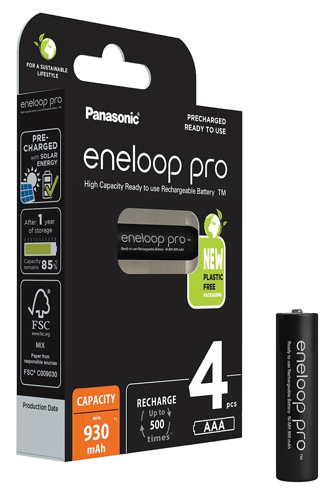 Eneloop Eneloop Pro Hr03 Batteria Ricaricabile Ministilo (aaa) Nimh 930 Mah 1.2 V 4 Pz. Panasonic