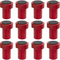 Butées d'établi antidérapantes en alliage d'aluminium anodisé, 19 mm (3/4"), rouge, lot de 12