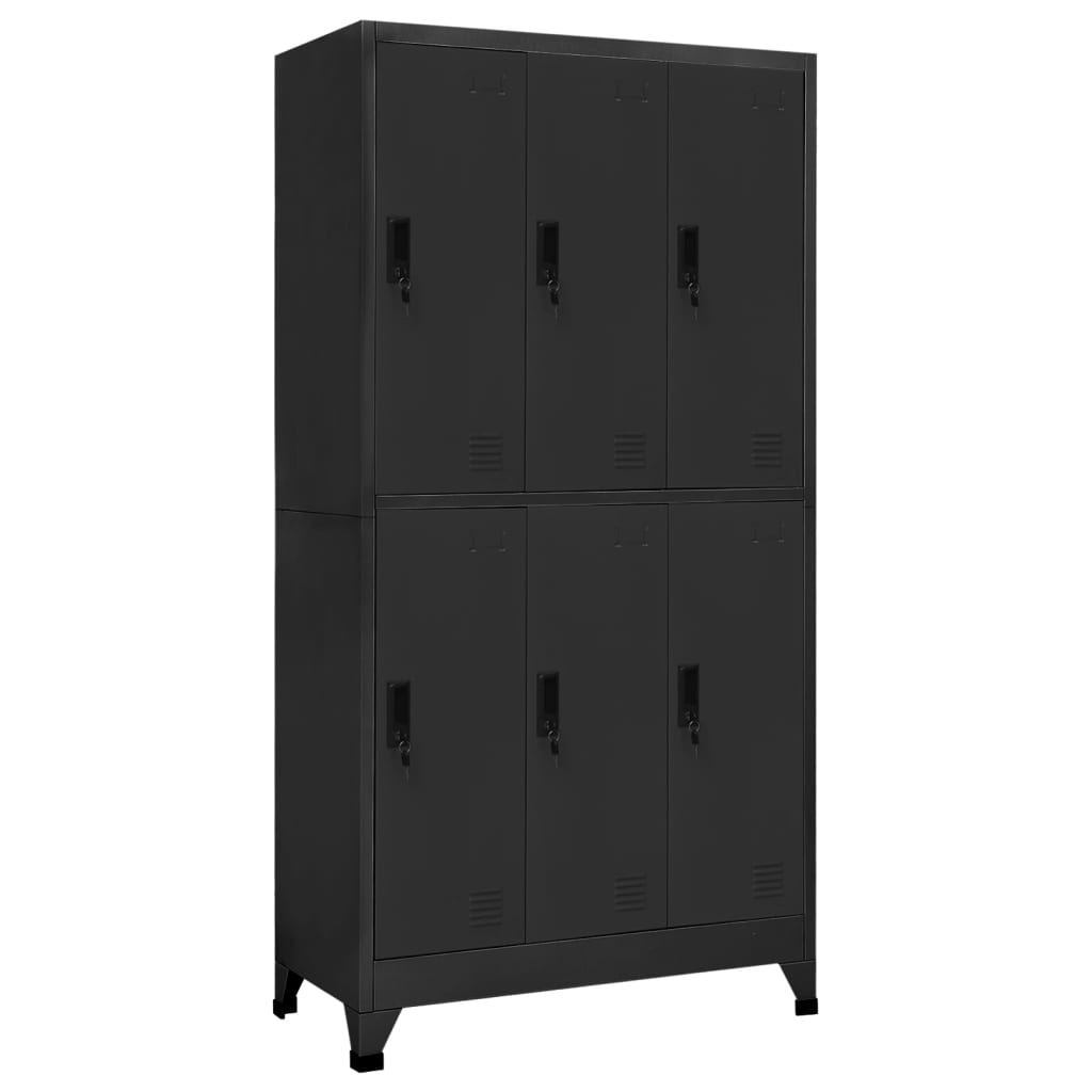 Vidaxl Armadietto Con Serratura Antracite 90x45x180 Cm In Acciaio
