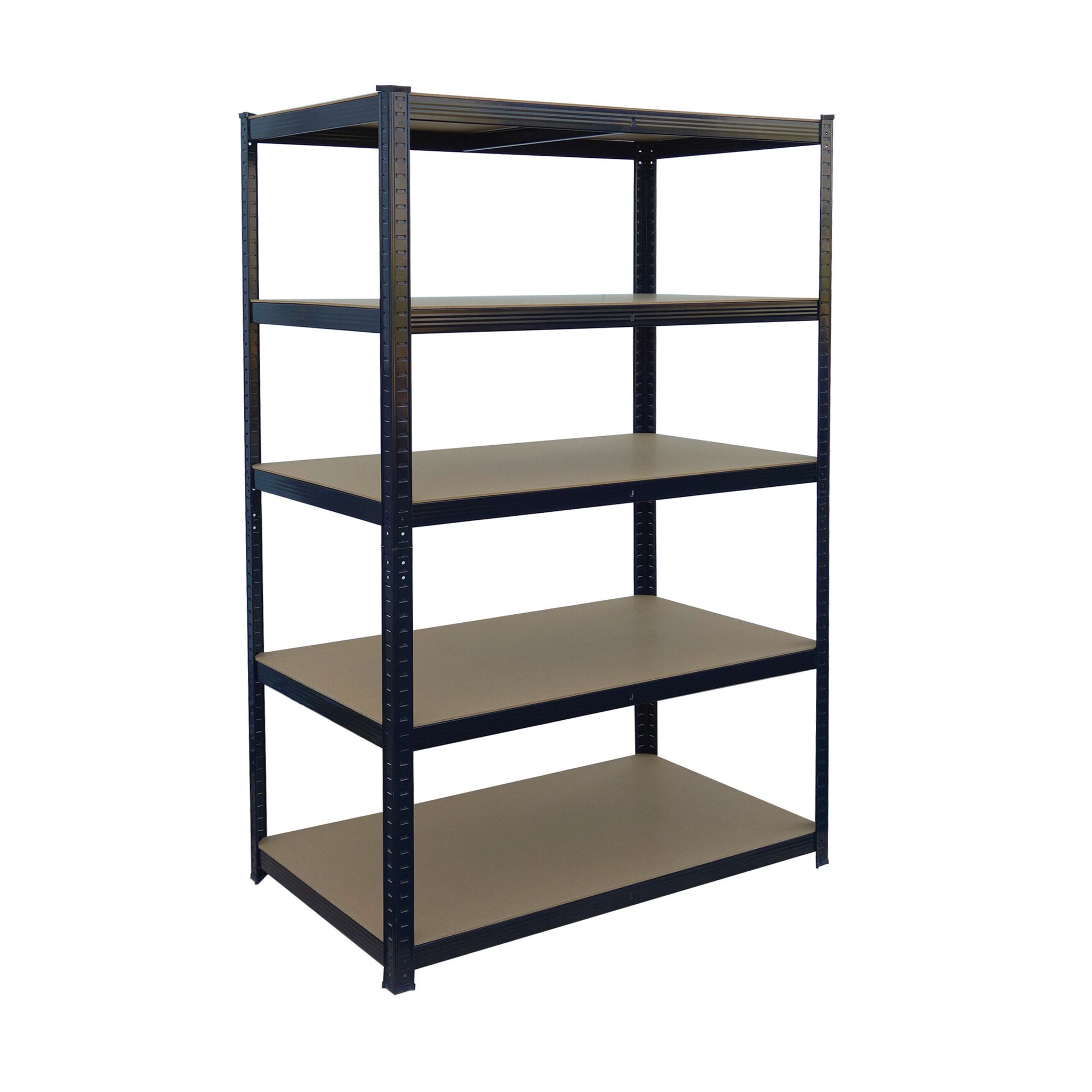 Relaxdays Heavy-duty Shelving Unit, Size Options, 875 Kg, 5 Shelves, Cellar/garage Storage, Tool-free, Black/brown