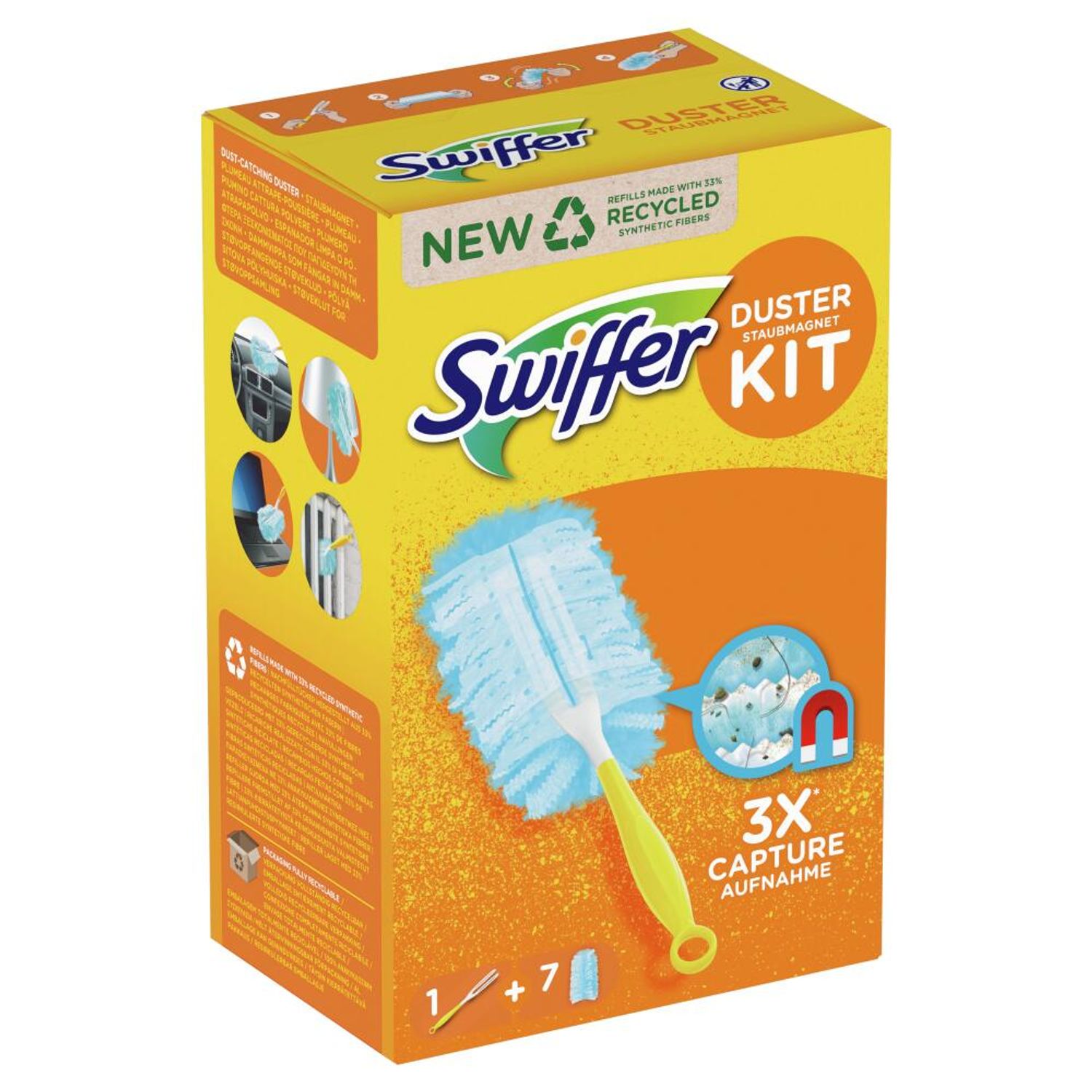 Swiffer Staubmagnet Starter Set Handgriff + 7 Tücher Staubfänger Anti-Staub Rein - Image 4