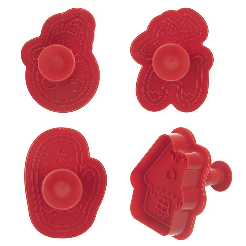 Oem Rot 4X Weihnachts-Lebkuchen-Ausstechformen