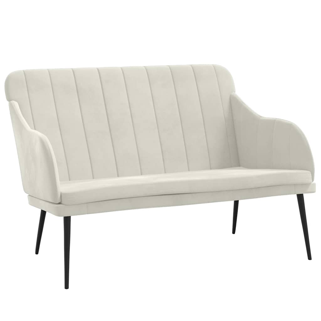 Bench Cream 110x76x80 Cm Velvet Vidaxl
