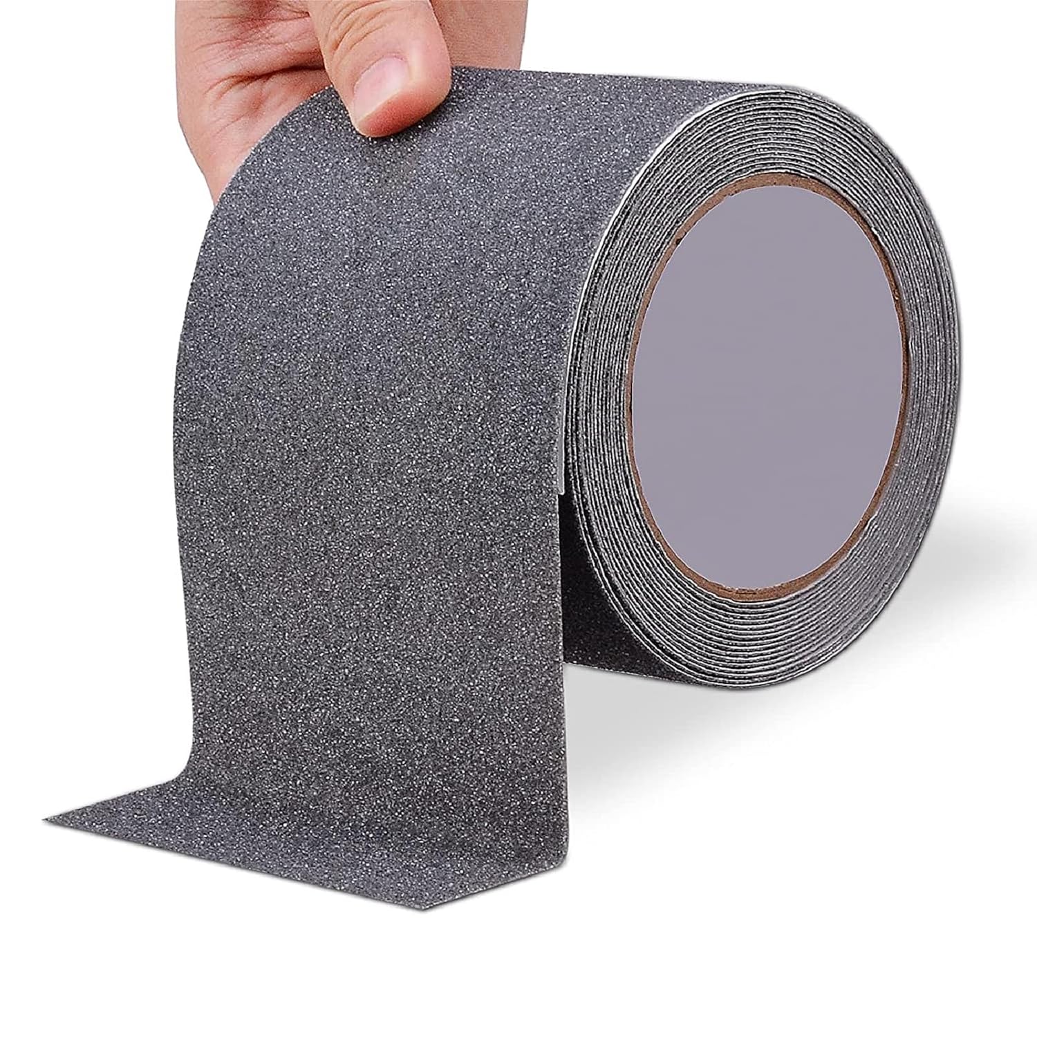 Ruban antidérapant adhésif pour escaliers en PVC, grain 80, 10 cm x 10 m, gris