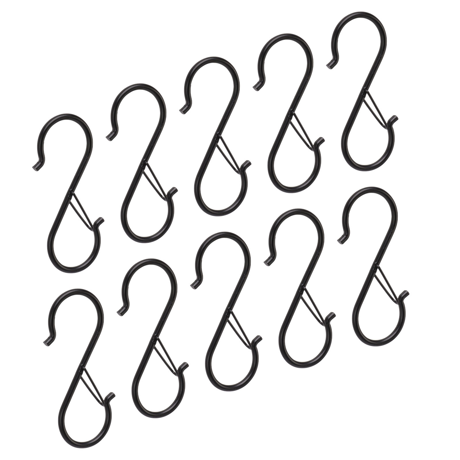 Crochets en S en fer avec fermoir de sécurité, pour placard, cuisine, garage et atelier, lot de 10