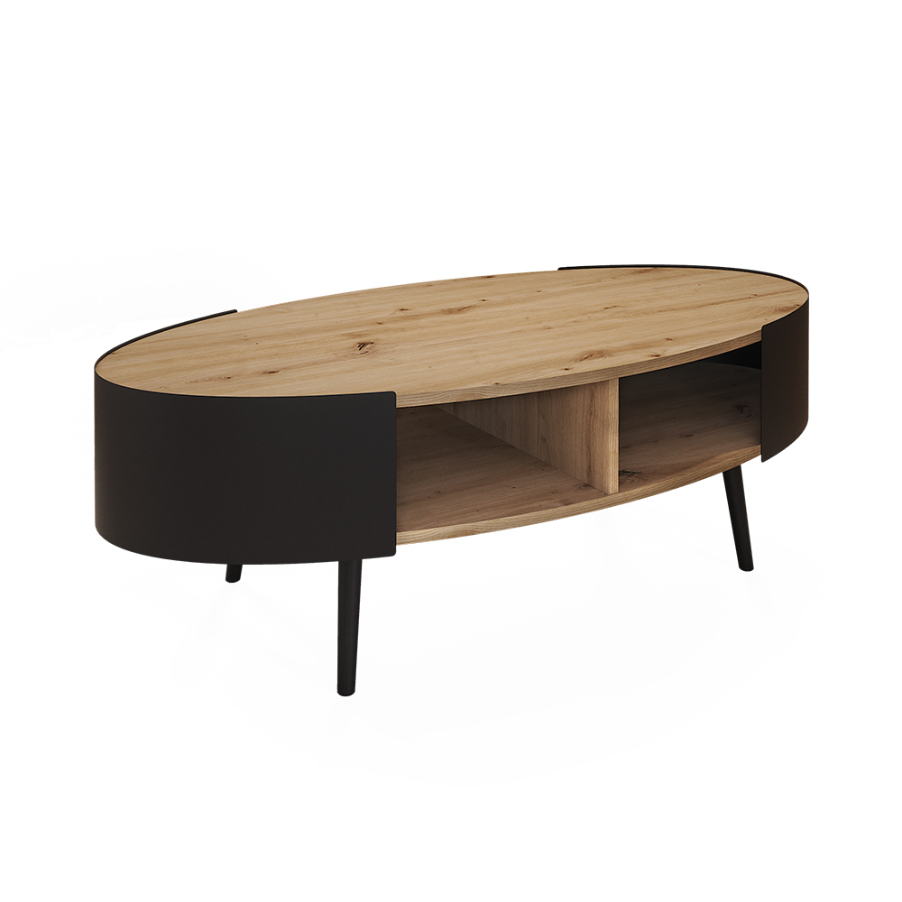 Couchtisch Lofta, Schwarz, 120 X 60 Cm, Vicco