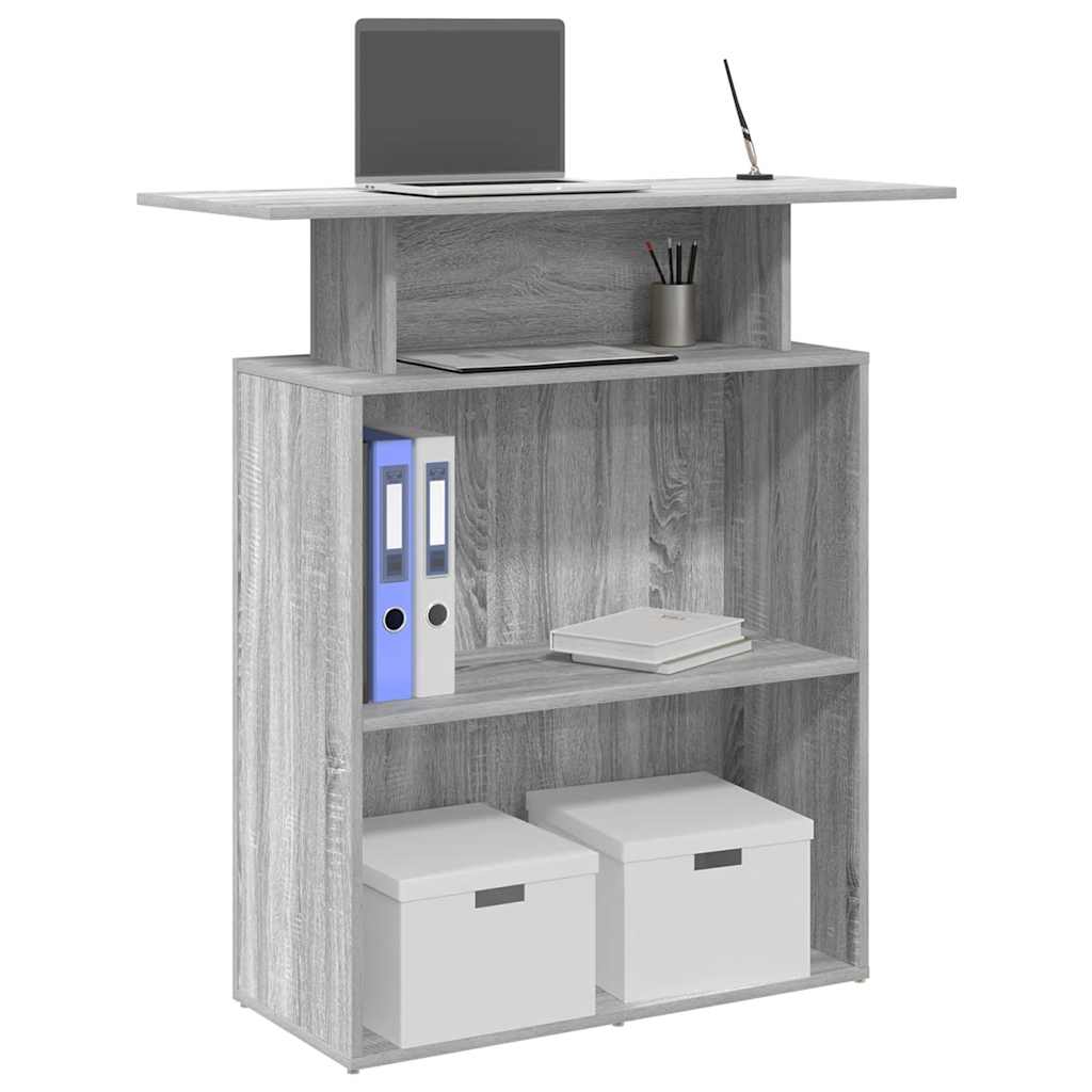 Vidaxl - Bureau De Réception Sonoma Gris 100x40x104 Cm Bois Ingénierie