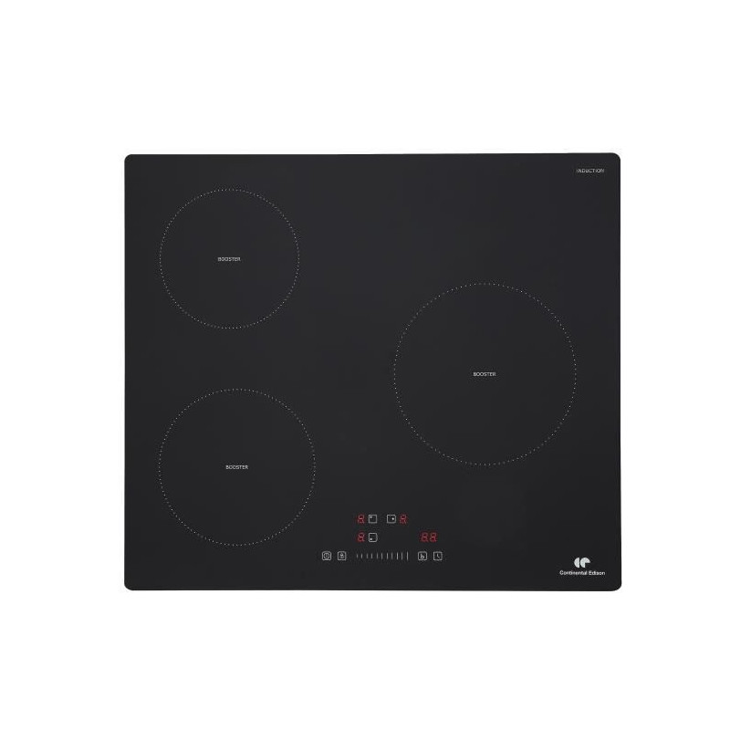 Plaque induction 3 foyers  6200W- 3 timers - 3 boosters - noir - Neuf