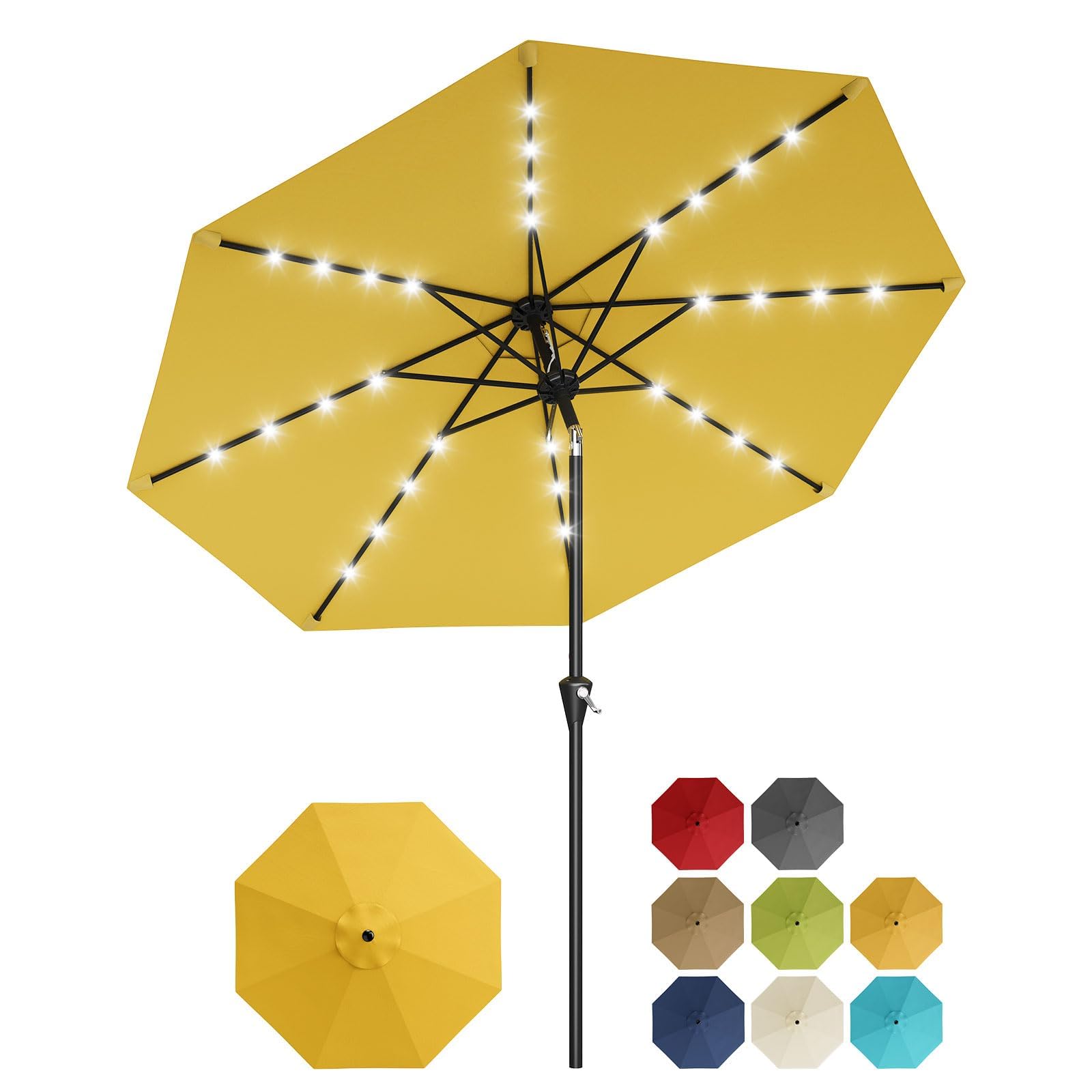 Parasol Solaire 3m – 32 Led Intégré