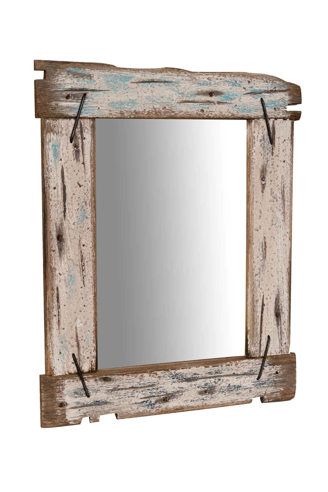 Biscottini - Miroir Mural En Bois Massif L48xpr3xh59 Cm