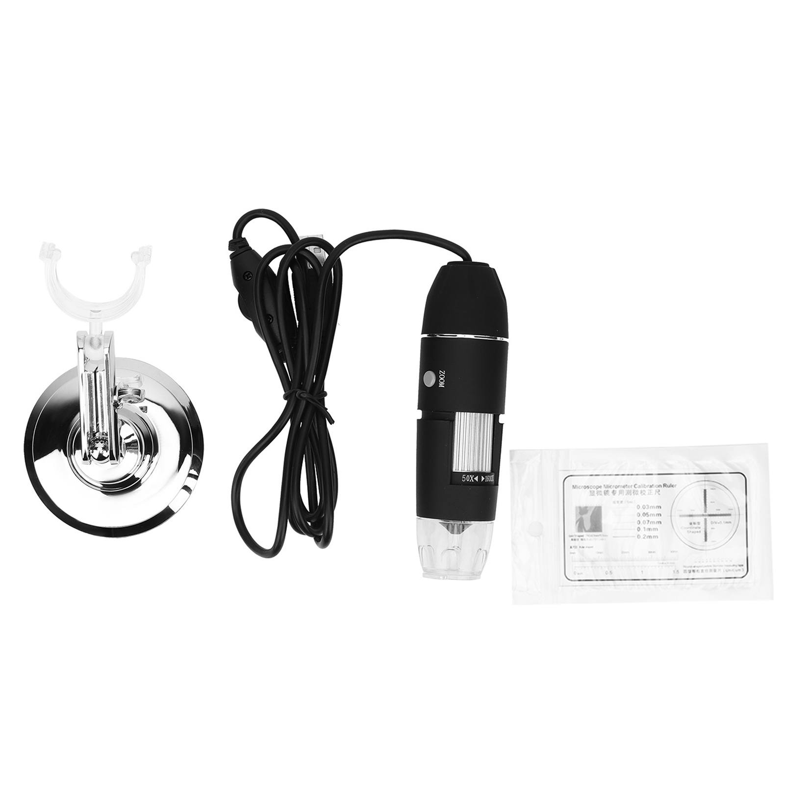 Microscope numérique LED avec support, grossissement 500x/1000x/1600x, capteur CMOS 0,3 M